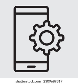 Settings smartphone line icon, use for website mobile app presentation