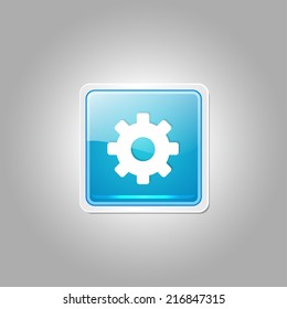 Settings Square Square Vector Blue Web Icon Button