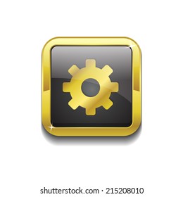 Settings Square Vector Golden Black Web Icon Button