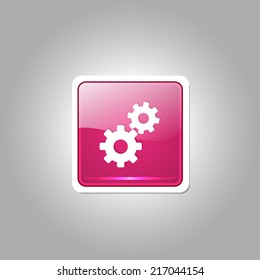 Settings Square Vector Pink Web Icon Button
