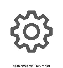 Settings symbol. Gear pictogram. Linear vector icon.