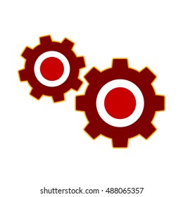 Settings symbol icon on white background. Vector illustration.