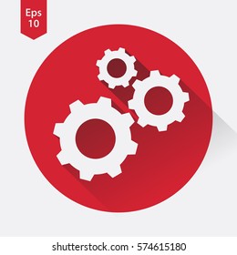Settings Symbol. Simple Flat Icon. Gear Vector Icon. Vector Illustration