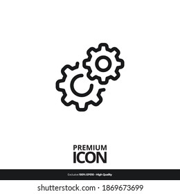 Símbolo de configuración Icono de la línea del vector aplicación móvil. Diseño sencillo y moderno. Color negro.