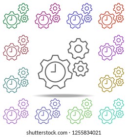 Settings time icon. Element of time value icon for mobile concept and web apps. Thin line Settings time icon can be used for web and mobile on white background