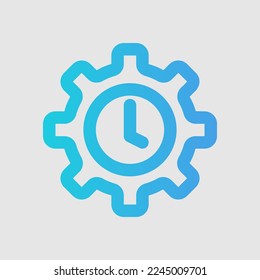 Settings time icon in gradient style, use for website mobile app presentation