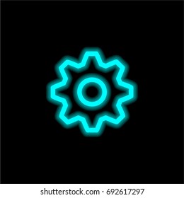 Settings tool blue glowing neon ui ux icon. Glowing sign logo vector