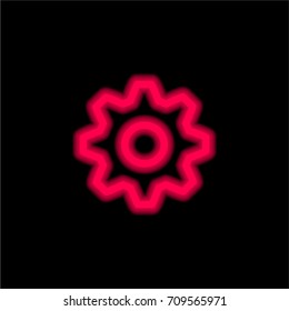 Settings tool red glowing neon ui ux icon. Glowing sign logo vector
