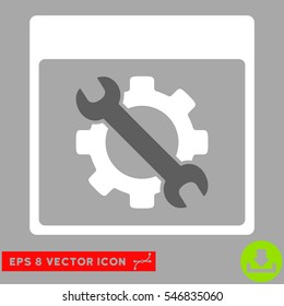 Settings Tools Calendar Page icon. Vector EPS illustration style is flat iconic bicolor symbol, dark gray and white colors.