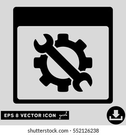 Settings Tools Calendar Page icon. Vector EPS illustration style is flat iconic symbol, black color.