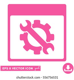 Settings Tools Calendar Page icon. Vector EPS illustration style is flat iconic symbol, pink color.