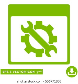 Settings Tools Calendar Page icon. Vector EPS illustration style is flat iconic symbol, eco green color.