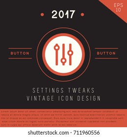 Settings tweaks icon design on modern flat background
