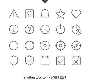 Settings UI Pixel Perfect Well-crafted Vector Thin Line Icons 48x48 Ready for 24x24 Grid for Web Graphics and Apps with Editable Stroke. Simple Minimal Pictogram Part 3-6