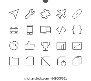 Settings UI Pixel Perfect Well-crafted Vector Thin Line Icons 48x48 Ready for 24x24 Grid for Web Graphics and Apps with Editable Stroke. Simple Minimal Pictogram Part 6-6
