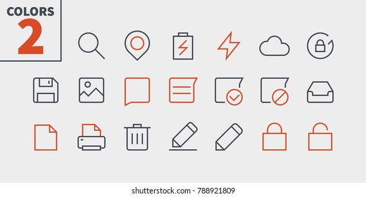 Settings UI Pixel Perfect Well-crafted Vector Thin Line Icons 48x48 Ready for 24x24 Grid for Web Graphics and Apps with Editable Stroke. Part 4-6