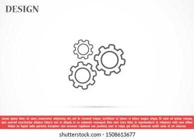 Settings vector icon 10 eps , Lorem ipsum Flat design Gears Settings vector icon Cogwheel gear mechanism vector Settings vector icon Settings icon colored isolated  illustration