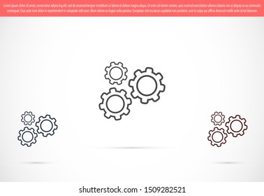 Settings vector icon 10 eps , Lorem ipsum Flat design Gears Settings vector icon Cogwheel gear mechanism vector Settings vector icon Settings icon colored isolated  illustration