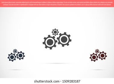 Settings vector icon 10 eps , Lorem ipsum Flat design Gears Settings vector icon Cogwheel gear mechanism vector Settings vector icon Settings icon colored isolated  illustration