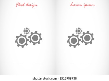 Settings vector icon 10 eps , Lorem ipsum Flat design Gears Settings vector icon Cogwheel gear mechanism 