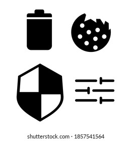 Settings vector icon or advanced for Clear Browsing data, cookies and other site data, security, site settings.