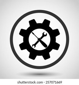 settings vector icon - black illustration