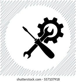 Settings vector icon - black  illustration