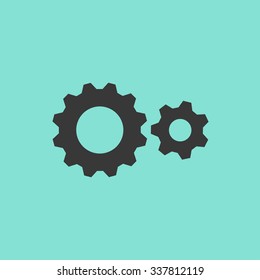 Settings  - vector icon in black on a green background.