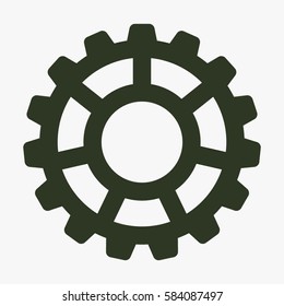 Settings vector icon. Cogwheel gear mechanism symbol.