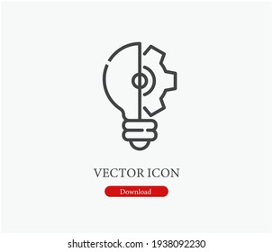 Settings vector icon. Editable stroke. Symbol in Line Art Style for Design, Presentation, Website or Apps Elements, Logo. Pixel vector graphics - Vector