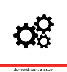 Settings vector icon, gear symbol. Simple, flat design for web or mobile app