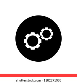 Settings vector icon, gear symbol. Simple flat design for web or mobile app