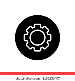 Settings vector icon, gear symbol. Simple, flat design for web or mobile app