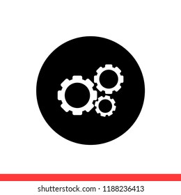 Settings vector icon, gear symbol. Simple, flat design for web or mobile app
