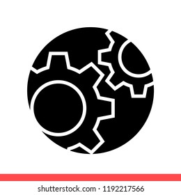 Settings vector icon, gear symbol. Simple, flat design for website or mobile app