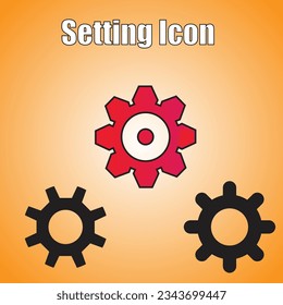 Settings vector icon for graphic and web design.