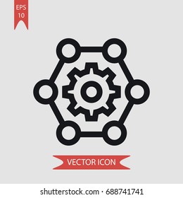 Settings vector icon, illustration symbol