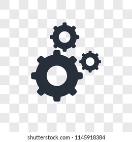 Settings vector icon isolated on transparent background, Settings logo concept