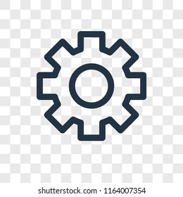 Settings vector icon isolated on transparent background, Settings logo concept
