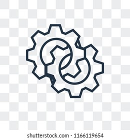 Settings vector icon isolated on transparent background, Settings logo concept