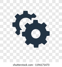 Settings vector icon isolated on transparent background, Settings transparency logo concept