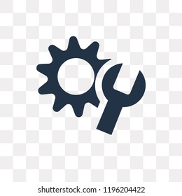 Settings vector icon isolated on transparent background, Settings transparency concept can be used web and mobile
