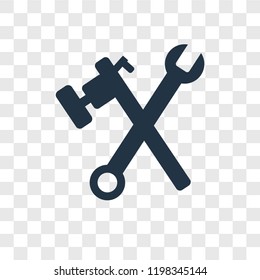 Settings vector icon isolated on transparent background, Settings transparency logo concept