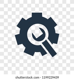 Settings vector icon isolated on transparent background, Settings transparency logo concept