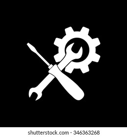 settings vector icon isolated on black