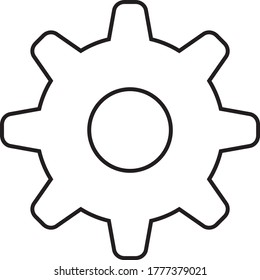 Settings vector icon line symbol. Sign for mobile concept and web design.PC options and repair. 