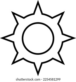 Settings vector icon line symbol with pointed tip like a sun