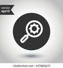 Settings vector icon. Machinery symbol. Gear sign. Cogwheel icon. Screw nut icon. Screw-nut vector sign. Vector flat sign. Cog sign. EPS 10. Round icon design
