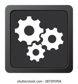  Settings - vector icon on a grey button