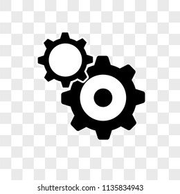 Settings vector icon on transparent background, Settings icon